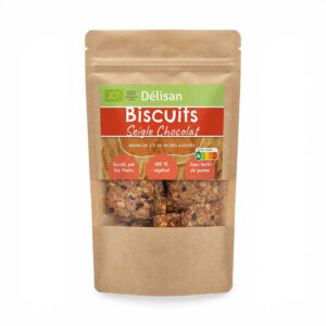 BISCUITS SEIGLE CHOCOLAT SANS SUCRE 125GR DELISAN