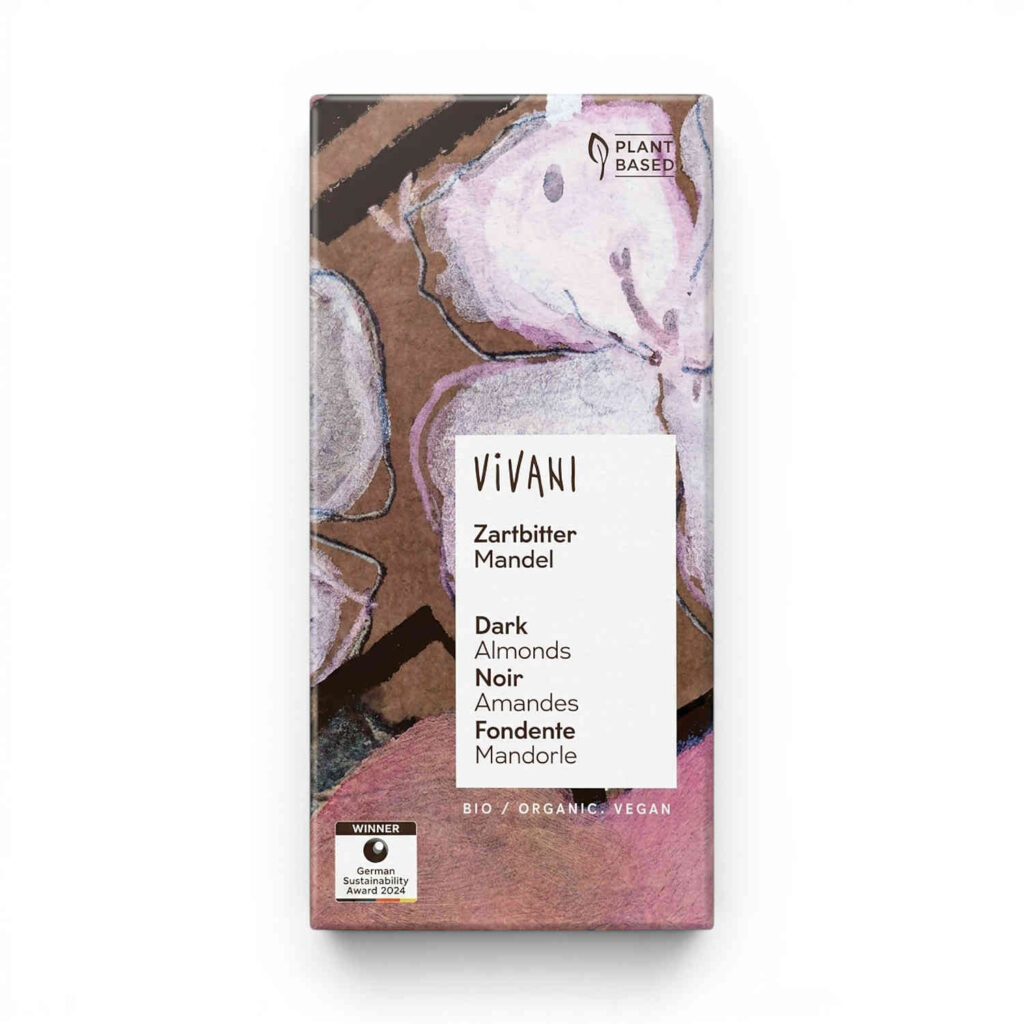 Chocolat noir aux amandes 100 g Vivani