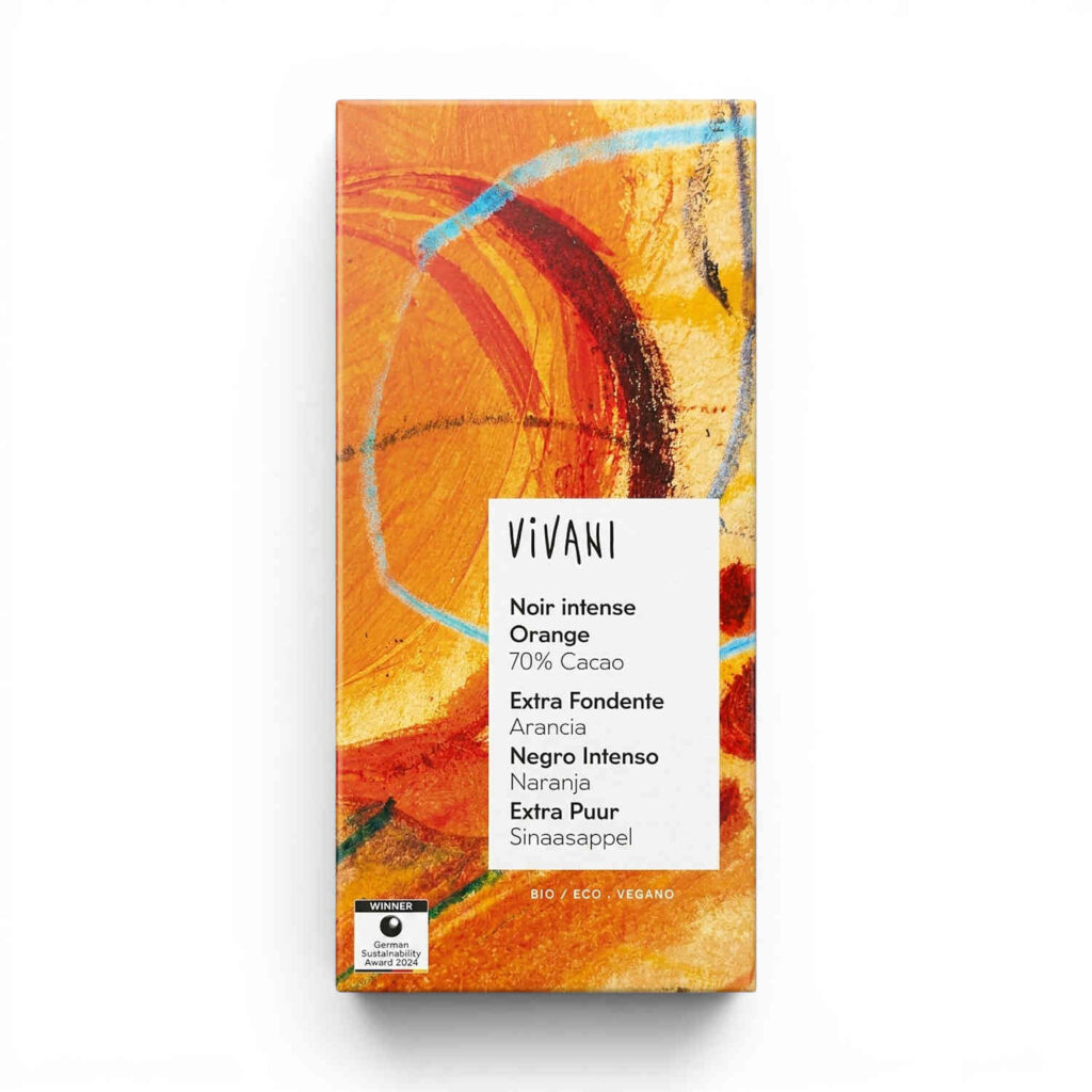Chocolat noir orange 70 % cacao 80 g Vivani