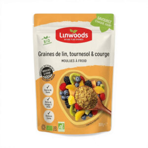 GRAINES DE LIN TOURNESOL COURGE MOULUES 200GR LINWOODS