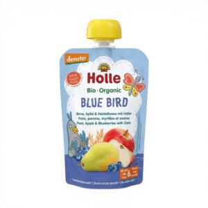 GOURDE BLUE BIRD POIRE POMME MYRTILLE AVOINE 100GR HOLLE