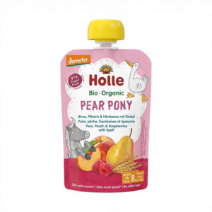 GOURDE PEAR PONEY POIRE PECHE FRAMBOISE 100GR HOLLE