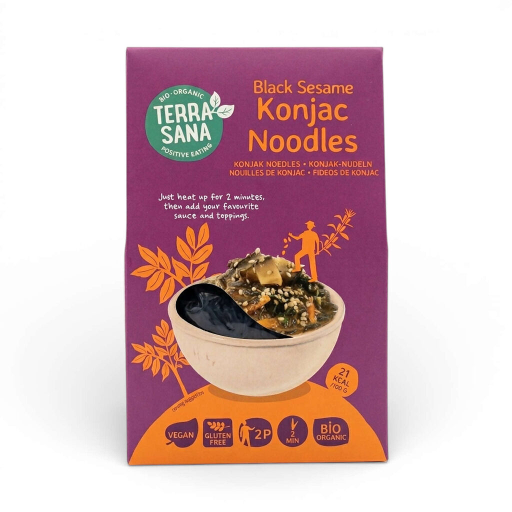 Nouilles de konjac au sésame noir 250 g TerraSana