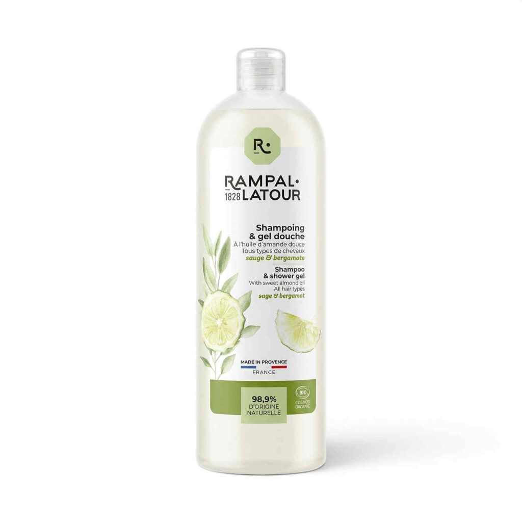 Shampooing douche sauge bergamote 1 L Rampal Latour