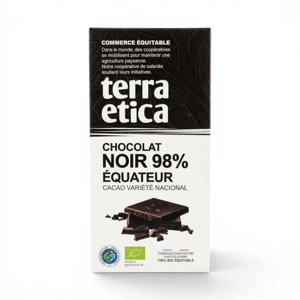 Chocolat noir Équateur 98 % 100 g Terra Etica