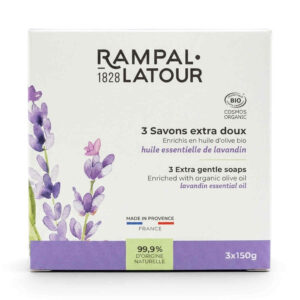 Savons trio olive lavandin 3 x 150 g Rampal Latour