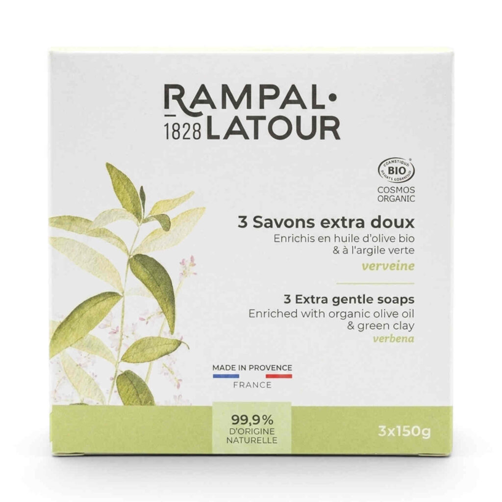 Savons trio argile verveine 3 x 150 g Rampal Latour