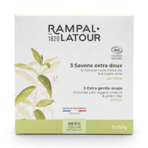 Savons trio argile verveine 3 x 150 g Rampal Latour