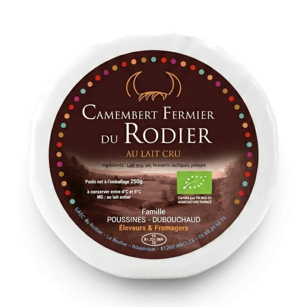 Camembert fermier du Rodier au lait cru 250 g