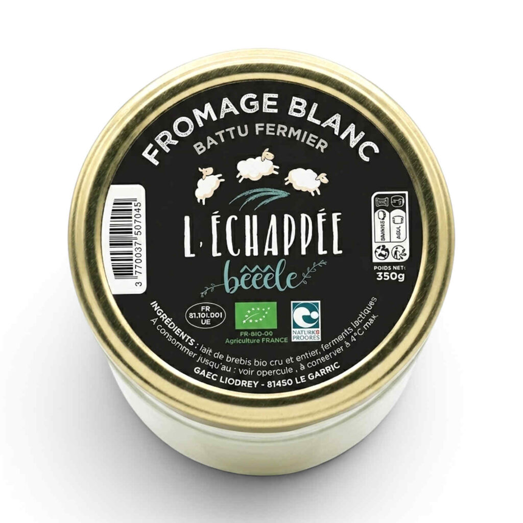 Fromage Blanc Brebis 350gr l'Echappee Beeele