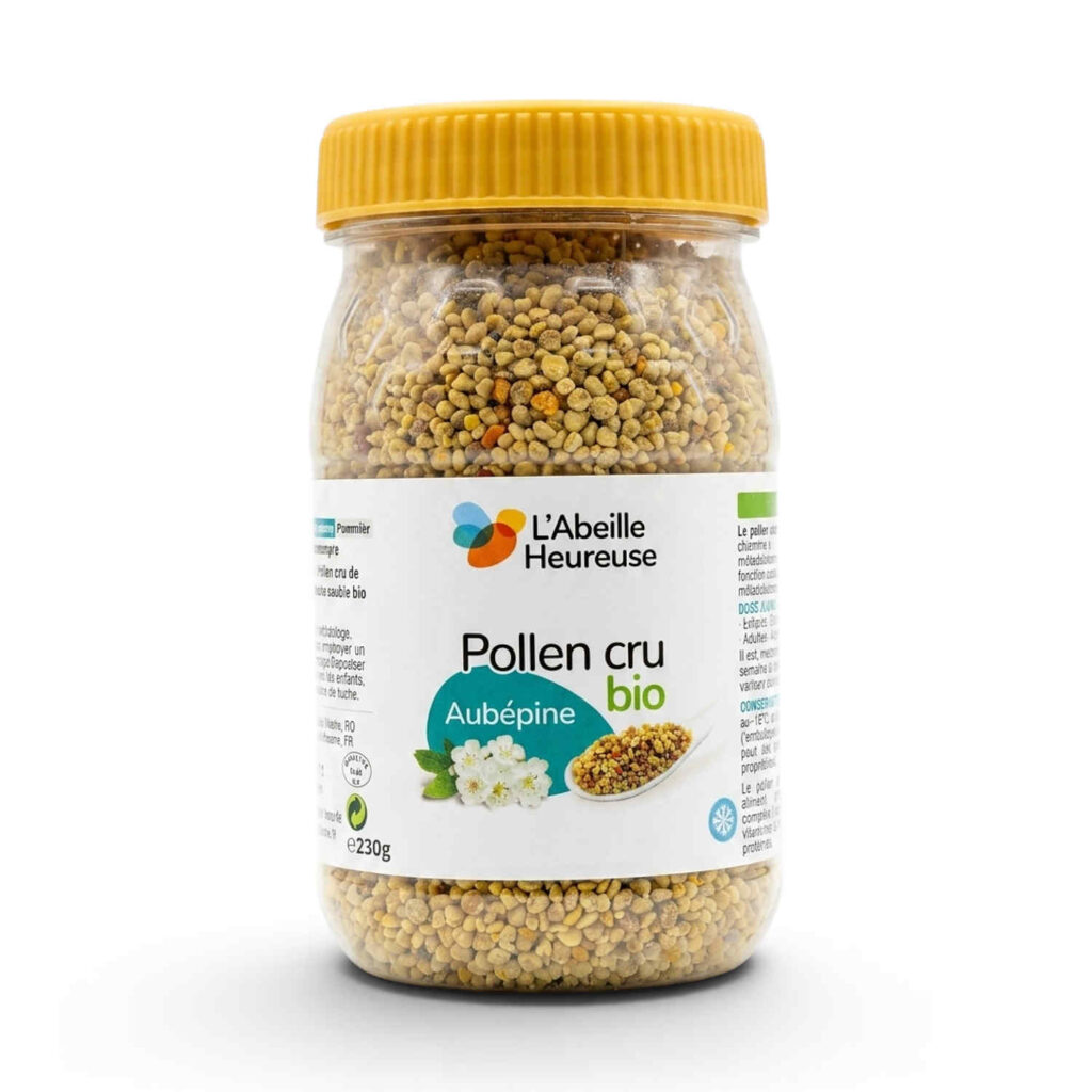 Pollen cru d’aubépine 230 g Abeille Heureuse