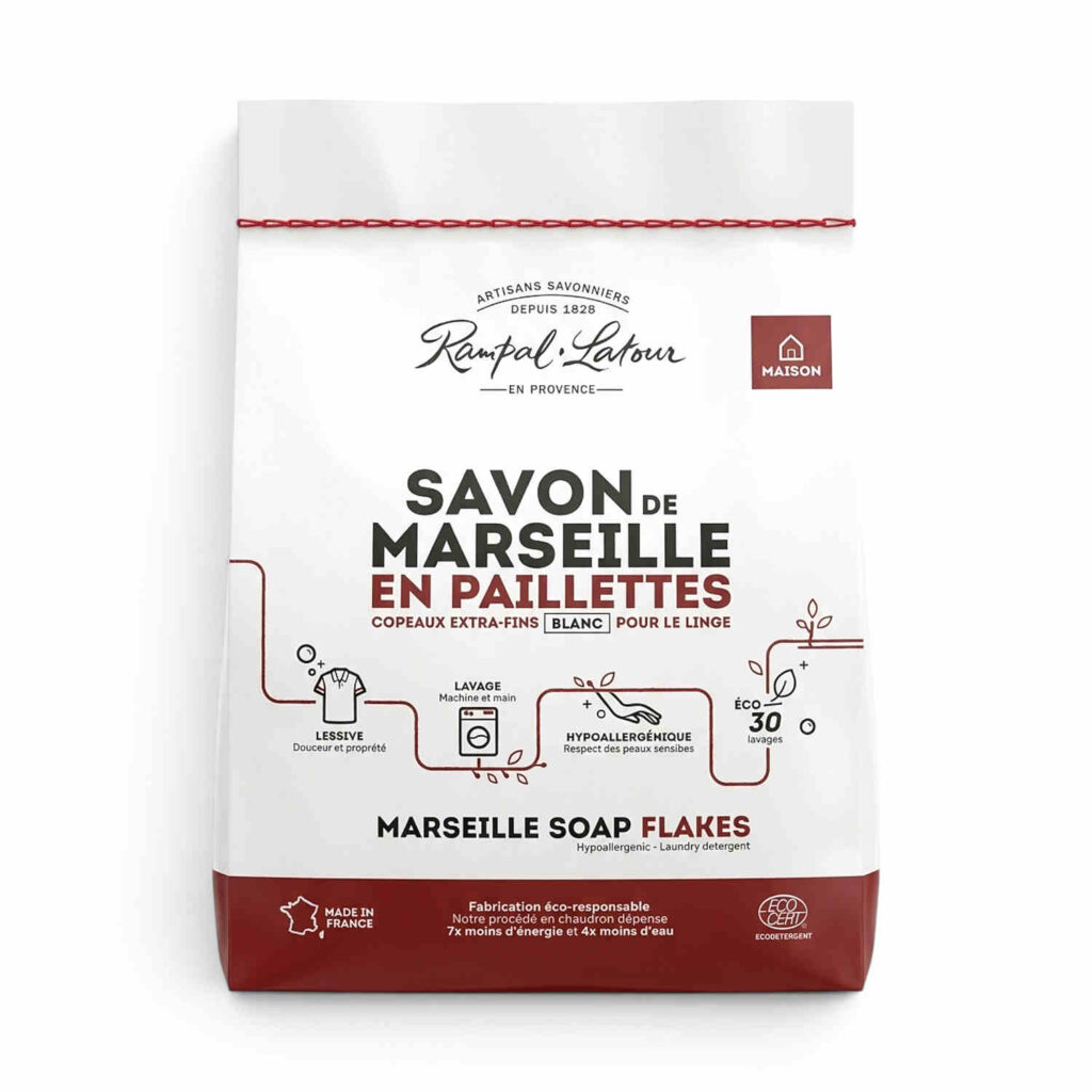 Paillettes de savon de Marseille blanches 750 g Rampal Latour