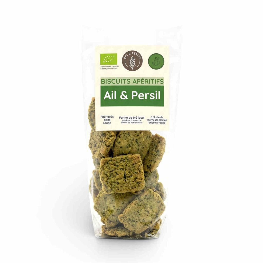 Biscuits Apéritifs Ail Persil 125gr Epi et Pepite