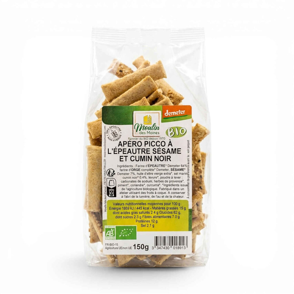 Apero Picco Sésame Cumin 150gr Moulin des Moines
