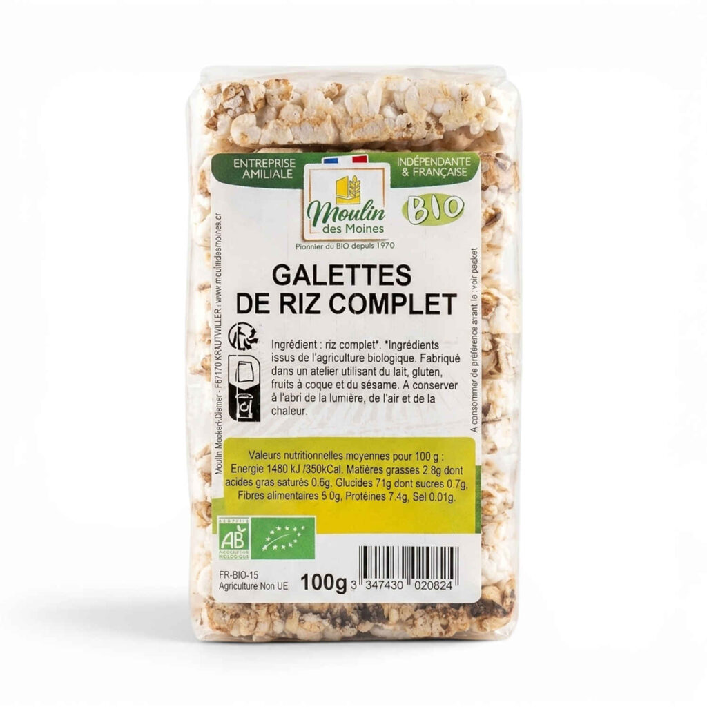Galettes Riz Complet 100gr Moulin des Moines