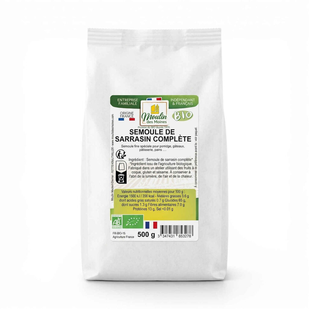 Semoule de sarrasin 500 g Moulin des Moines