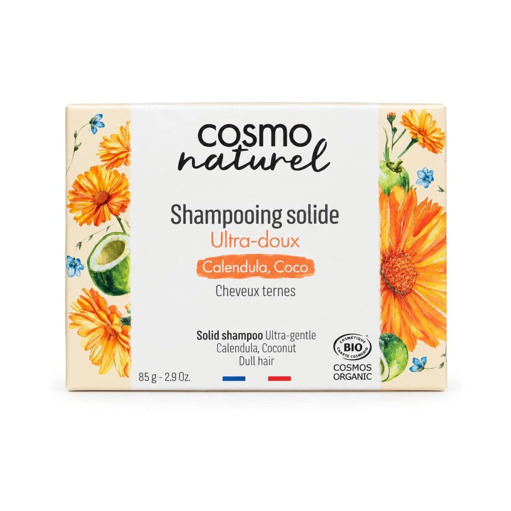 Shampooing solide ultra doux calendula coco 85 g Cosmo Naturel