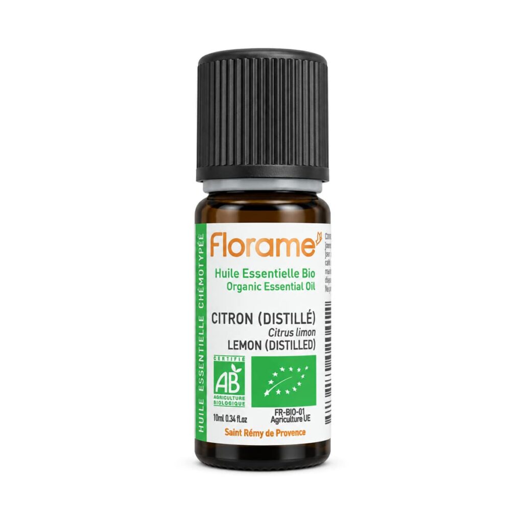 Huile essentielle de citron distillé bio 10 ml Florame