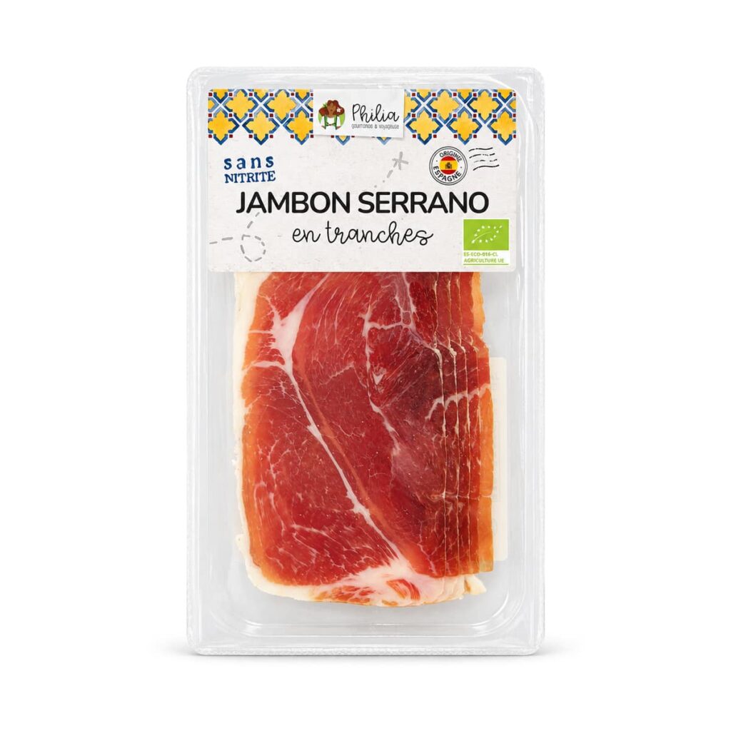 Jambon Serrano en tranches 70 g Philia