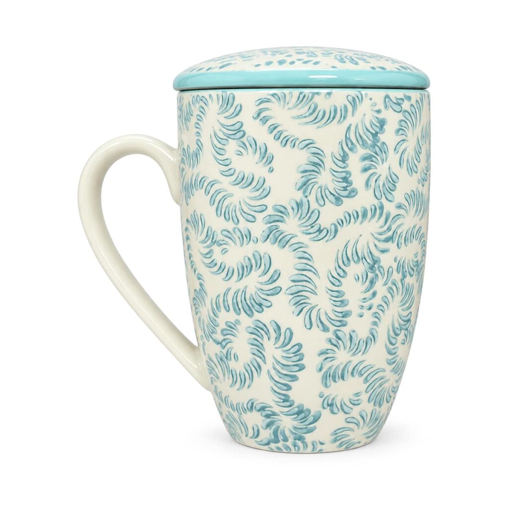 Tasse avec passoire Rustic bleue 400 ml Tranquillo