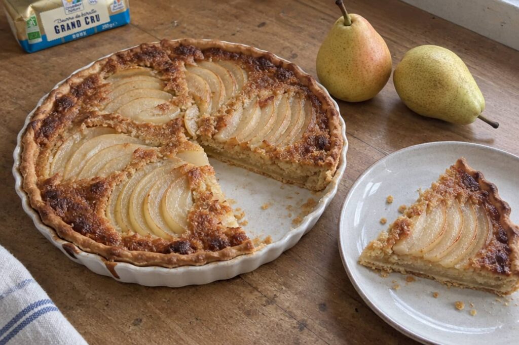 Tarte fine aux poires amandine