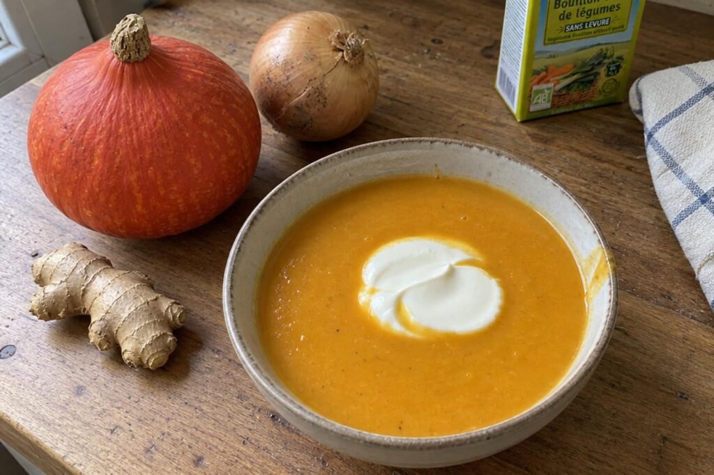 Velouté de potimarron au gingembre