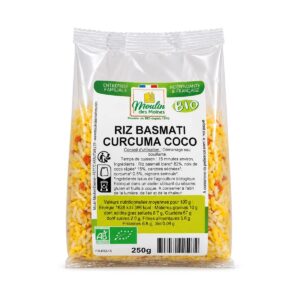 Riz basmati au curcuma et à la coco 250 g Moulin des Moines