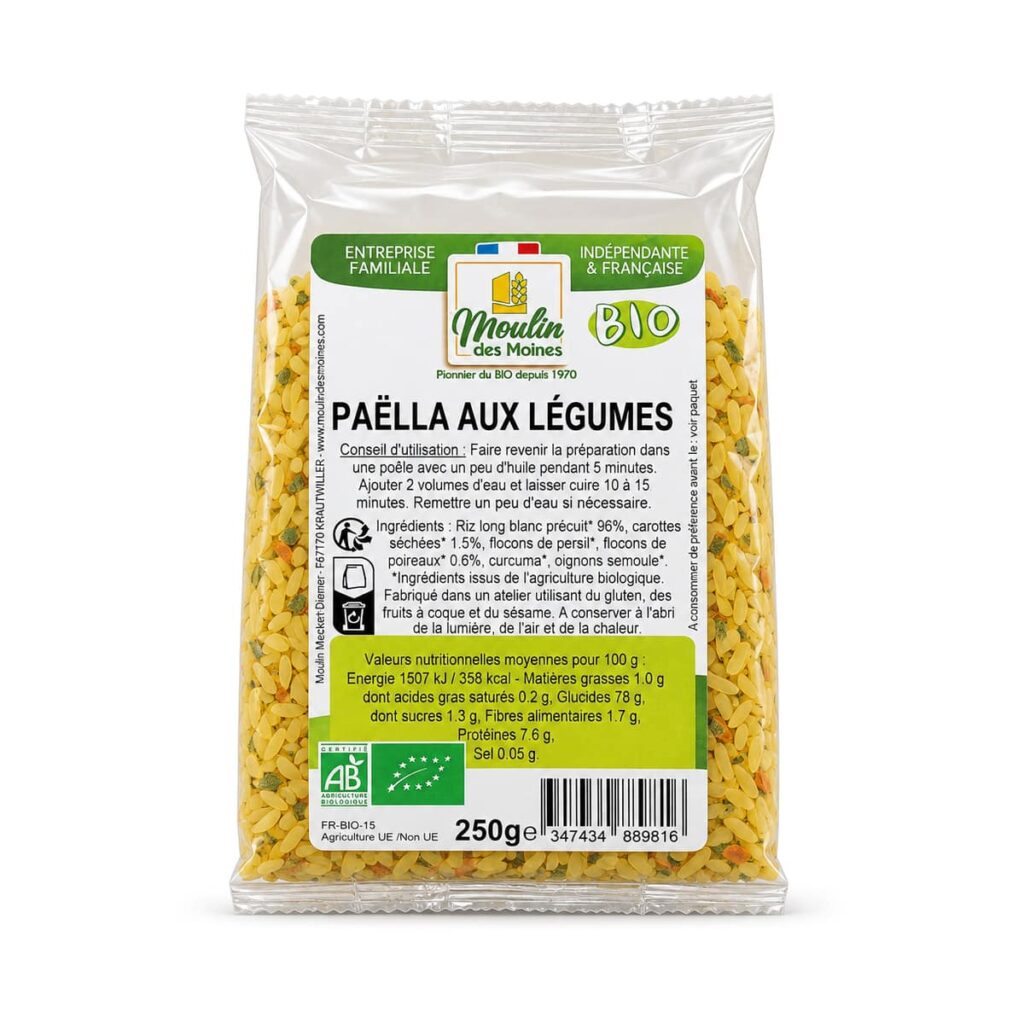 Paella aux légumes 250 g Moulin des Moines
