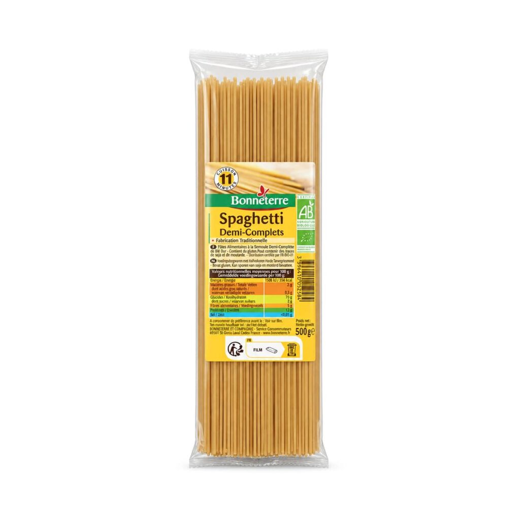 Spaghettis demi-complets 500 g Bonneterre