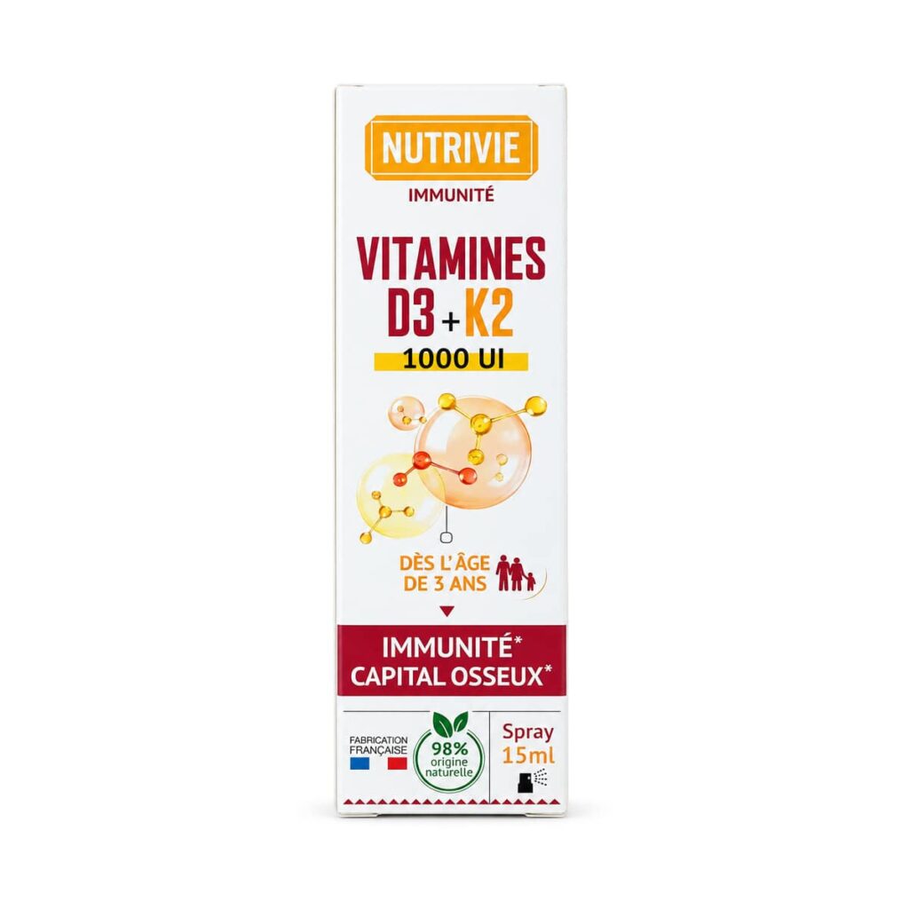 Vitamine D3/K2 1000 UI Nutrivie